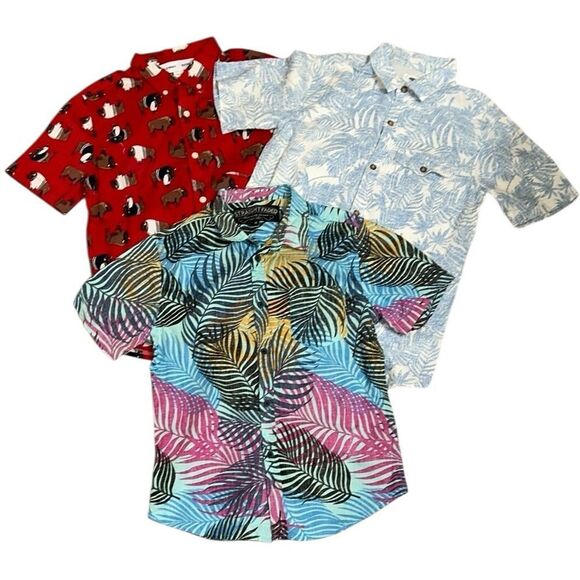 Old Navy,Straight faded Boys Button Down Printed Shirt(10/12) - Picture 1 of 9